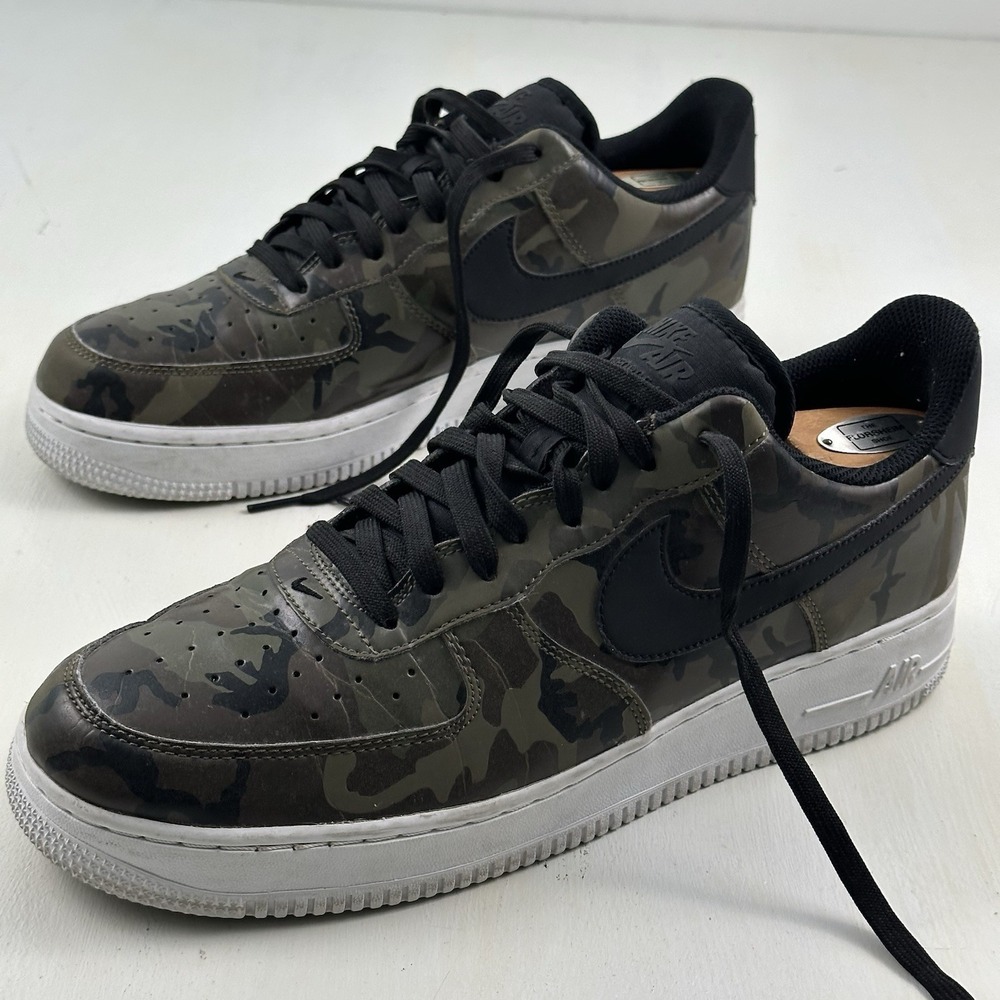 Nike Air Force 1 07 LvL8 Low Olive Reflective Camo Shoes Men Sz 11 823511-201